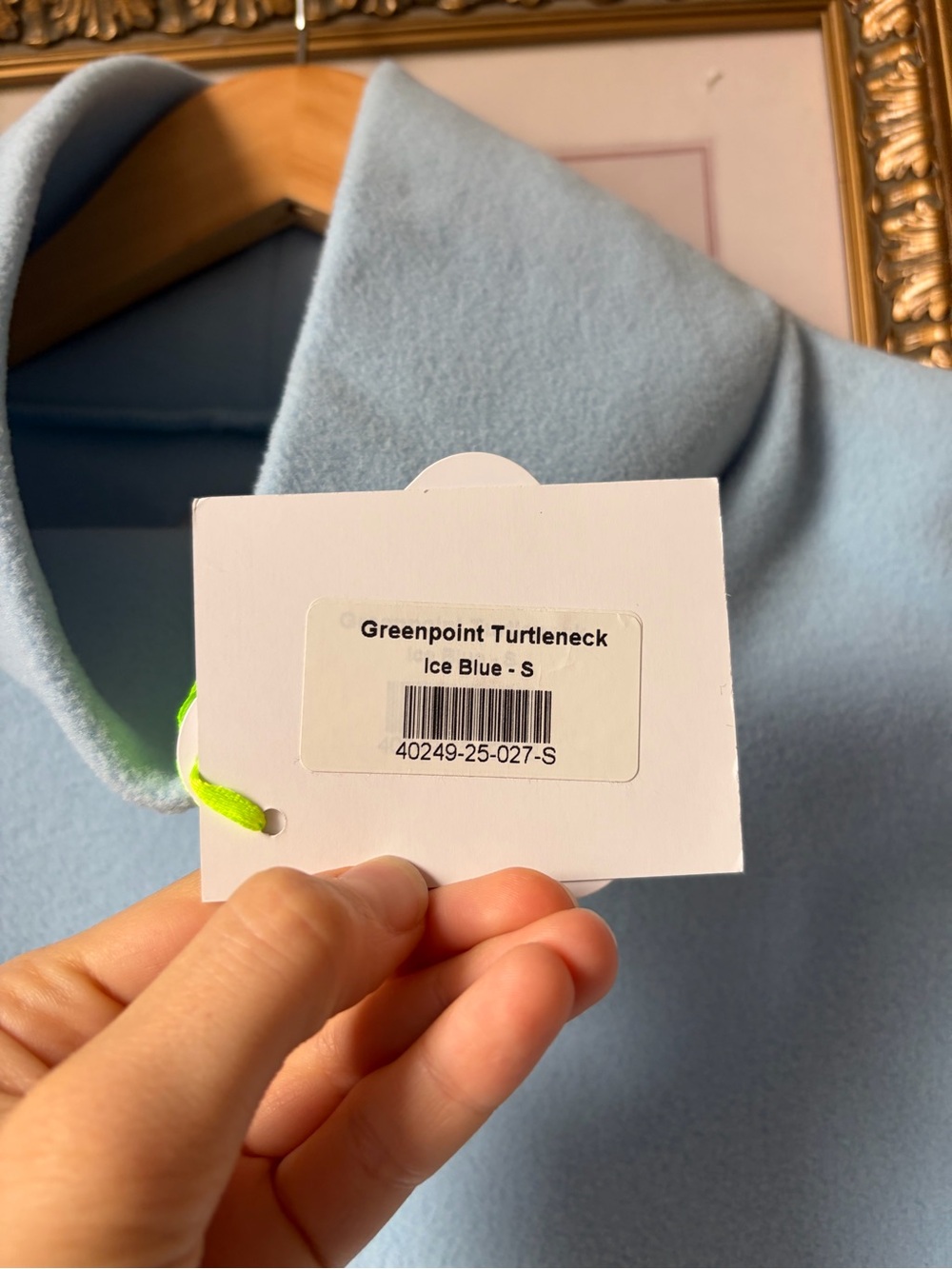 NEW NWT Dudley Stephens Greenpoint Turtleneck in Terry Fleece Ice Blue Small - Picture 10 of 11